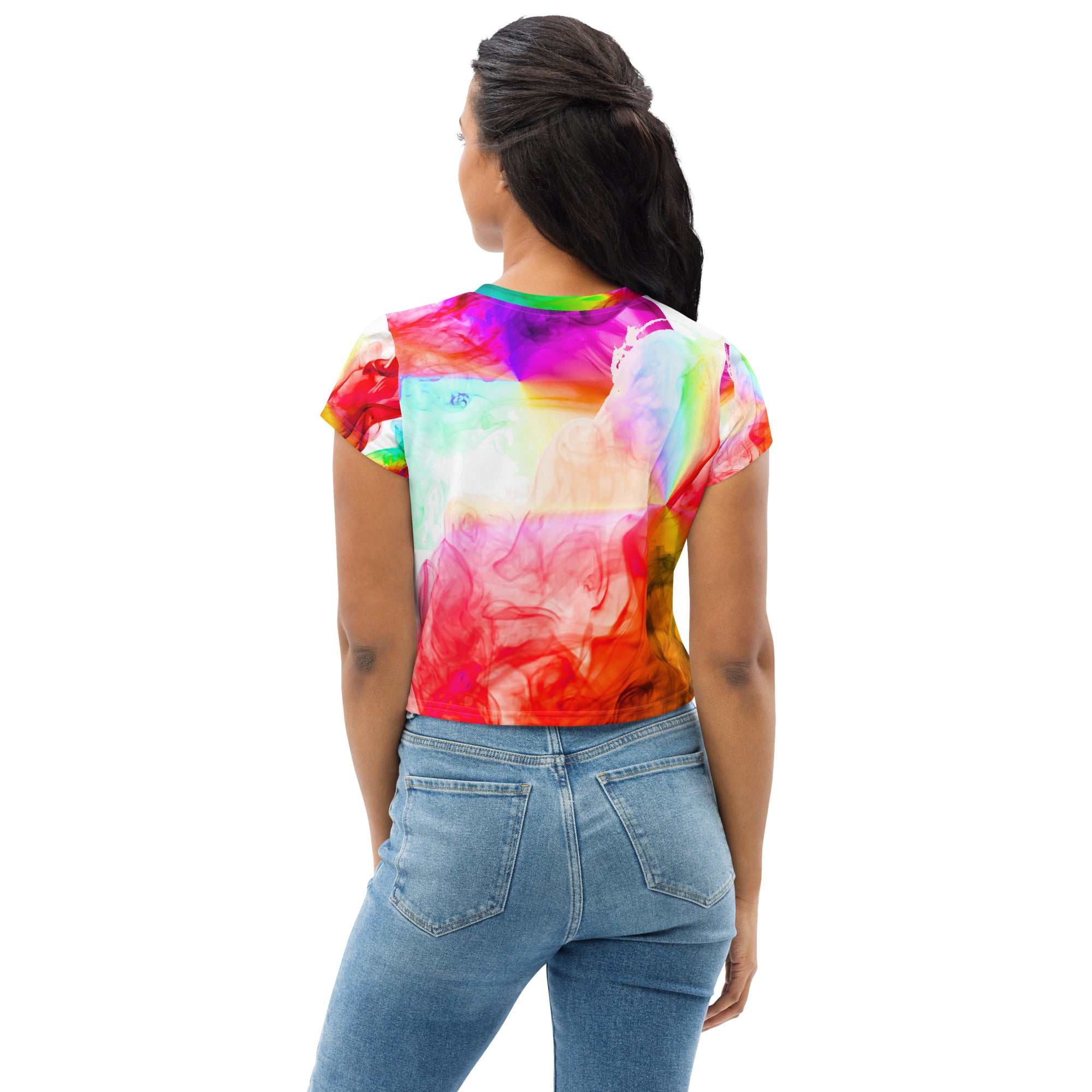 Gym Crop Top. Yoga Crop Tee. Activewear and Streetwear. Colorfall by WickedYo.